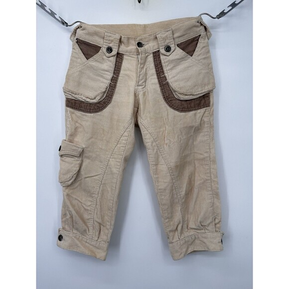 Vintage Pants Womens 24Cargo Capri Y2K Paratrooper‎ beige pockets grinch 2000’s - Picture 5 of 13